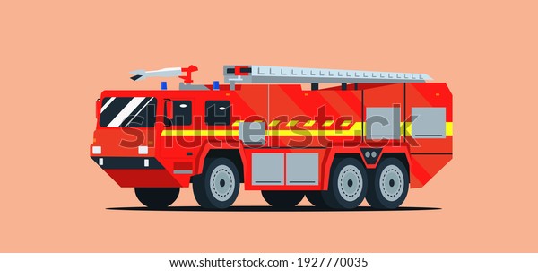 Fire\
engine isolated. Vector flat style\
illustration.