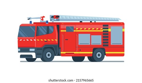 Fire engine isolated. Vector illustration.