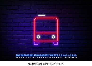 Fire engine neon icon. Elements of fireman set. Simple icon for websites, web design, mobile app, info graphics