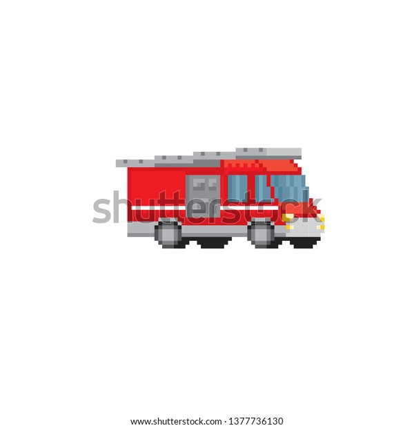 Fire Engine Pixel Art Old School Stock Vector (Royalty Free) 1377736130 ...