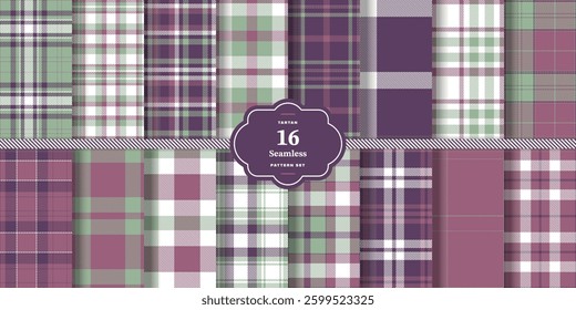 Fire Engine Red Tartan patterns fabric texture. Modern Metallic Gold Seamless Tartan Set of 16