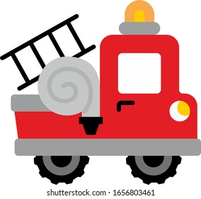 Fire engine rides to extinguish a fire
