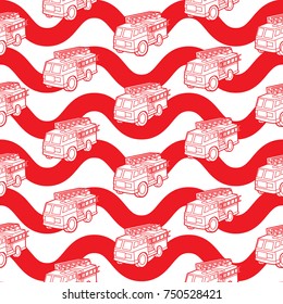 fire engine seamless pattern vector cartoon