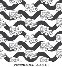 fire engine seamless pattern vector cartoon