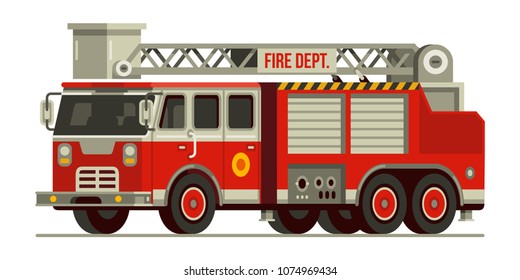 fire engine truck emergency vehicle fire departement vector illustration
