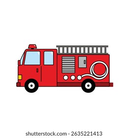 Icono plano de camión de bomberos.