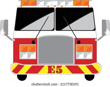 Fire Engine Truck Front View