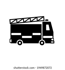 Fire Engine UK Silhouette Icon. Clipart Image Isolated On White Background.