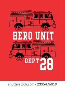Fire engine unit dept vector , graphic  vector for tshirt and other print