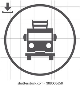 Fire engine vector icon.