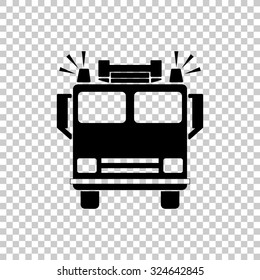 fire engine vector icon - black illustration