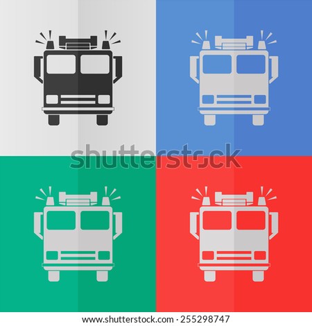 fire engine vector icon effect folded stock vector (royalty free Fire Engine Diagram for Students fire engine vector icon effect of folded paper colored (red, blue,