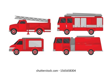 Fire Engine Vector Set Emergency Truck Stock Vector (Royalty Free ...