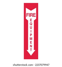 Fire Equipment - Fire Control Signs - Down Arrow sign, indication, emergency fire equipment, protection sign