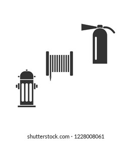 Fire equipment. Icon Flat