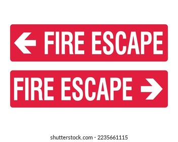Escape De Fuego - Señales De Control De Fuego - Indicación De Flecha Derecha E Izquierda De Fuego, Escape De Emergencia, En Caso De Emergencia, Señales De Protección.