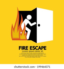 Fire Escape Graphic Sign Vector Illustration