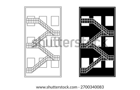 Fire escape or escape ladders icon