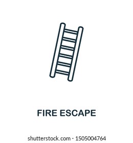 Fire Escape outline icon. Thin line concept element from fire safety icons collection. Creative Fire Escape icon for mobile apps and web usage.