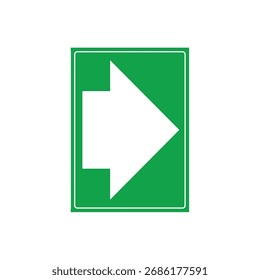 Gráfico de Vector de Vertical de señal de ruta de escape de incendios con flecha derecha para dirección de evacuación