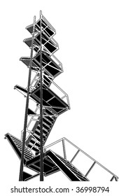 A Fire Escape Stairs Vector 01