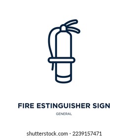 fire estinguisher sign icon from general collection. Thin linear fire estinguisher sign, water, save outline icon isolated on white background. Line vector fire estinguisher sign sign, symbol for web 