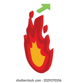Fire evacuation icon isometric vector. Safety plan. Emergency alert