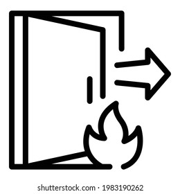 Fire evacuation icon. Outline Fire evacuation vector icon for web design isolated on white background