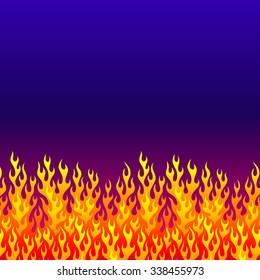 Fire at the evening sky. Concept background for your design