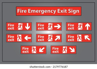 If it's a FIRE, for example, it's WARNING you about a potential fire hazard. Red sign about fire, Fire exit. Safe Conditions signs are either square. derection, Assemble point direction.