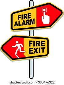 Fire Exit and Fire Alarm Sign