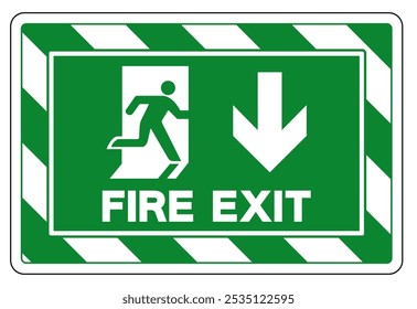 Signo del símbolo de la flecha abajo de la salida de fuego, Ilustración vectorial, aislado en la etiqueta blanca del fondo.EPS10
