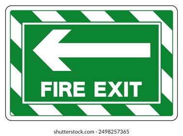 Fire Exit Arrow Left Symbol Sign, Vector Illustration, Isolate On White Background Label.EPS10