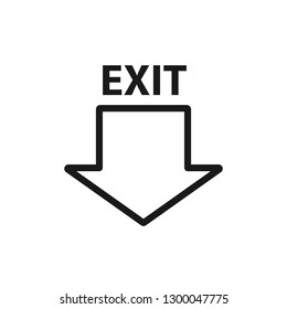 fire exit arrow. minimal thin line web icon. simple vector illustration outline. concept for infographic, website or app