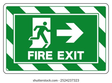 Fire Exit Arrow Right Symbol Sign, Vector Illustration, Isolate On White Background Label.EPS10