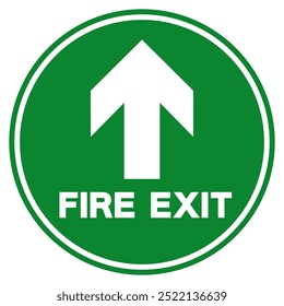 Fire Exit Arrow Up Symbol Sign, Vector Illustration, Isolate On White Background Label.EPS10