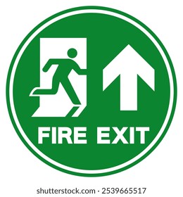 Fire Exit Arrow Up Symbol Sign, Vector Illustration, Isolate On White Background Label.EPS10