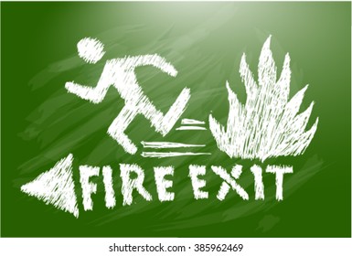 FIRE EXIT, CHALK, SKETCH