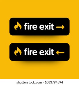 Fire Exit Direction Sign Vector Illustration with Left and Right Arrows