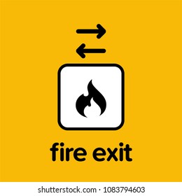 Fire Exit Direction Sign Vector Illustration with Left and Right Arrows