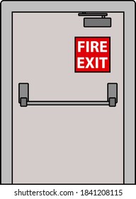 Fire Exit Door Icon. Editable Outline With Color Fill Design. Vector Illustration.