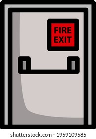 Fire Exit Door Icon. Editable Bold Outline With Color Fill Design. Vector Illustration.