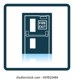 Fire exit door icon. Shadow reflection design. Vector illustration.