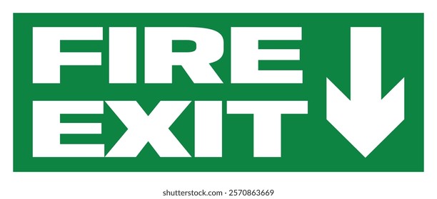 Fire Exit Down Arrow Safety Sign