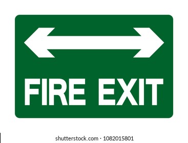 Fire Exit Emergency Green Symbol Sign Stock Vector (Royalty Free ...