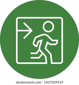 Fire Exit Emergency Outline Icon