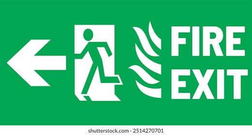 Salida de incendio, señal de emergencia, salida, fuego, peligro, correr, hombre, 