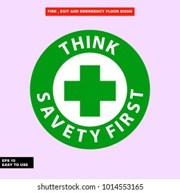 Fire exit and emergency sign in vector syle version, easy to use and print
