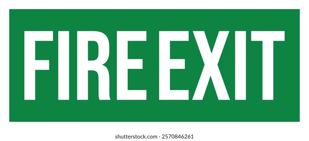 Fire Exit Green Background Safety Sign 