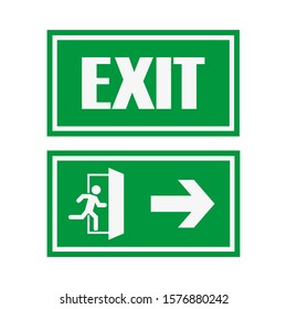 Fire Exit Green Symbol Flat Style Stock Vector (Royalty Free ...